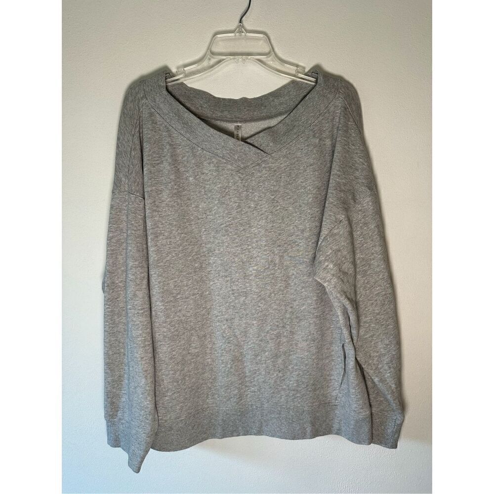 Fabletics women’s gray oversized pullover sweatshirt w/pockets size XL #27-1499